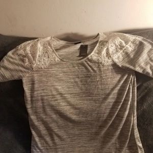 Torrid grey lace blouse. Perfect for anywhere.